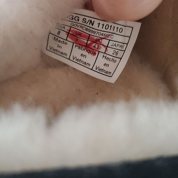 UGG Ascot Slipper Black Suede Wool Comfort Loafer Men's US 8 NIB - Picture 7 of 15